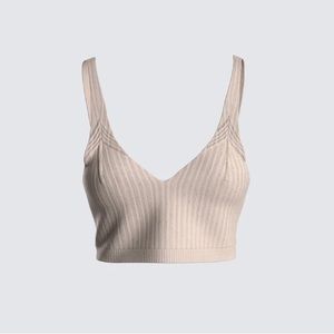 Taupe Ribbed Bralette